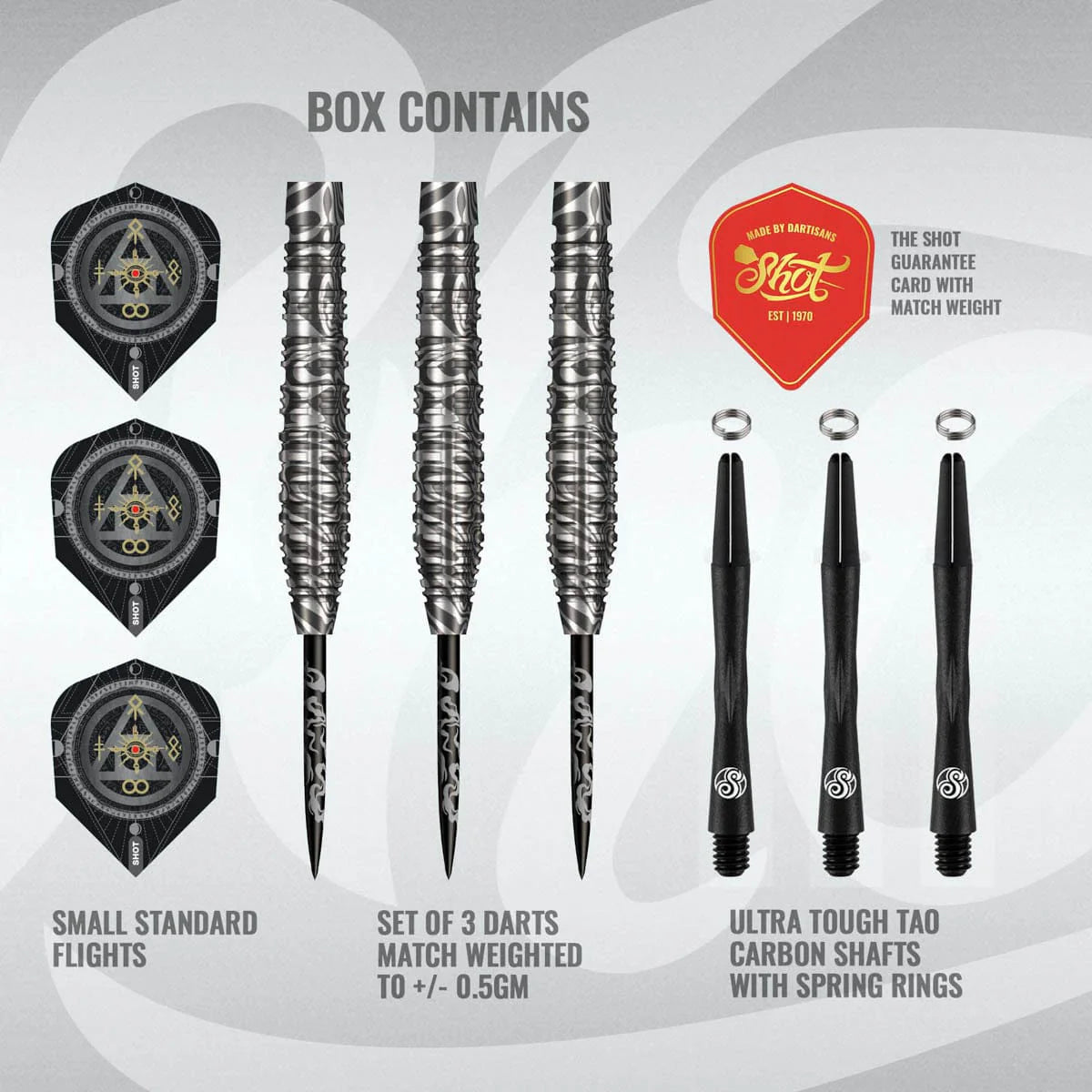 Shot Alchemy Runstel Steel Tip Dart Set-90% Tungsten Barrels-23gm