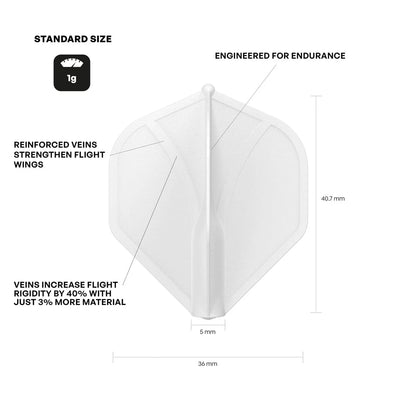 Shot Airfoil Molded Dart Flight Set - Clear