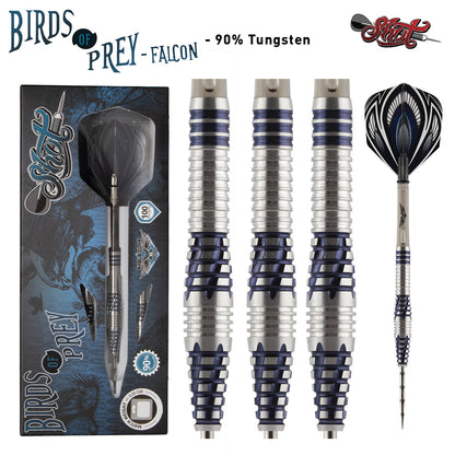 Shot Birds of Prey Falcon Steel Tip Dart Set-90% Tungsten Barrels-27gm