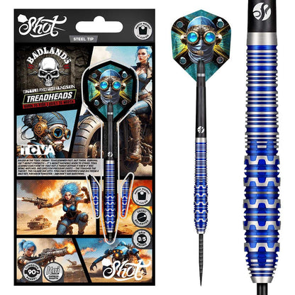Shot Badlands Tova Steel Tip Dart Set-90% Tungsten Barrels-23gm