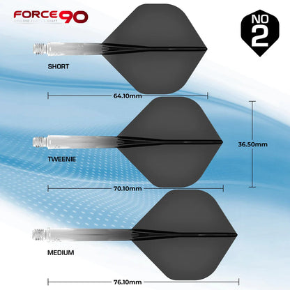 Mission Force 90 - Molded Flight & Shaft System - Gradient - Transparent Black - Standard No2 - Short