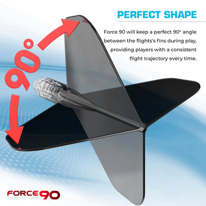 Mission Force 90 - Molded Flight & Shaft System - Gradient - Transparent Black - Standard No2 - Short