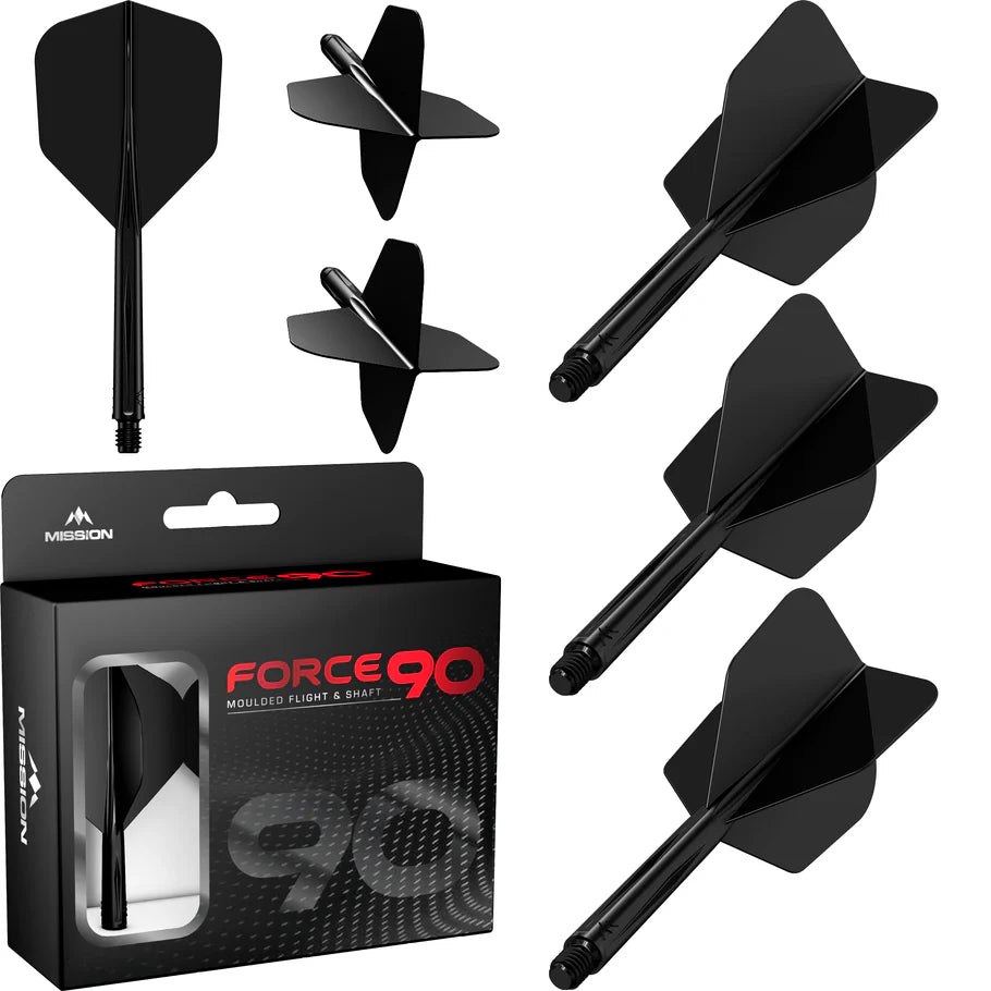Mission Force 90 - Molded Flight & Shaft System - Black - Standard No6 - Short