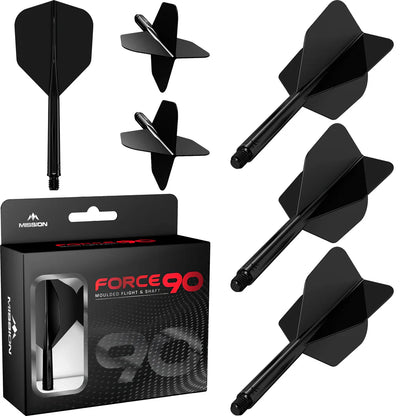 Mission Force 90 - Molded Flight & Shaft System - Black - Standard No6 - Short