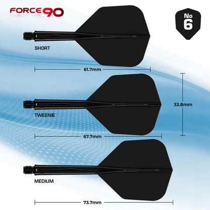 Mission Force 90 - Molded Flight & Shaft System - Black - Standard No6 - Short