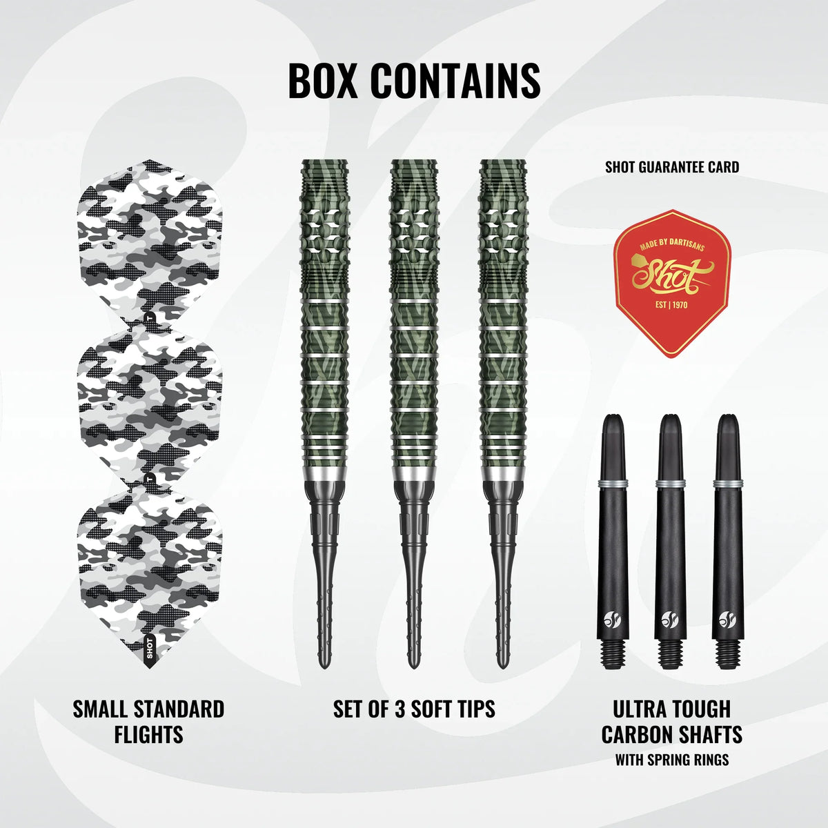Shot Camo Ghillie Soft Tip Dart Set-90% Tungsten - 20gm