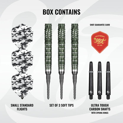 Shot Camo Ghillie Soft Tip Dart Set-90% Tungsten - 20gm
