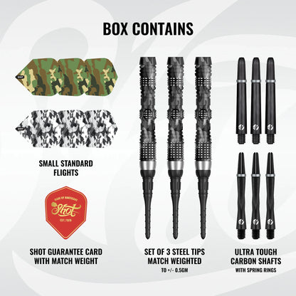 Shot Camo Longshot Soft Tip Dart Set - 95% Tungsten - 20gm