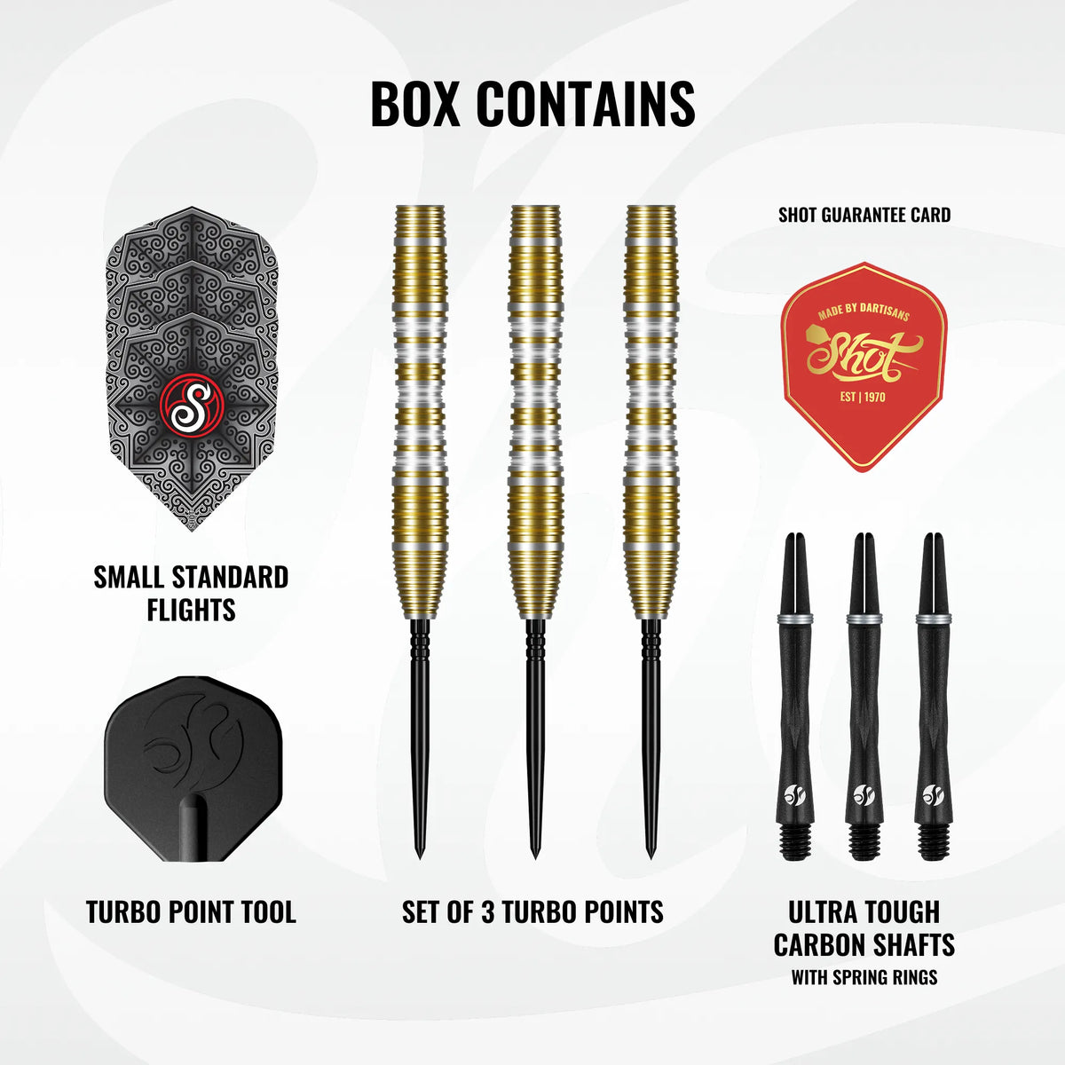 Shot Pro Series Alexander Merkx Turbo Point Steel Tip Dart Set-90% Tungsten Barrels-23gm
