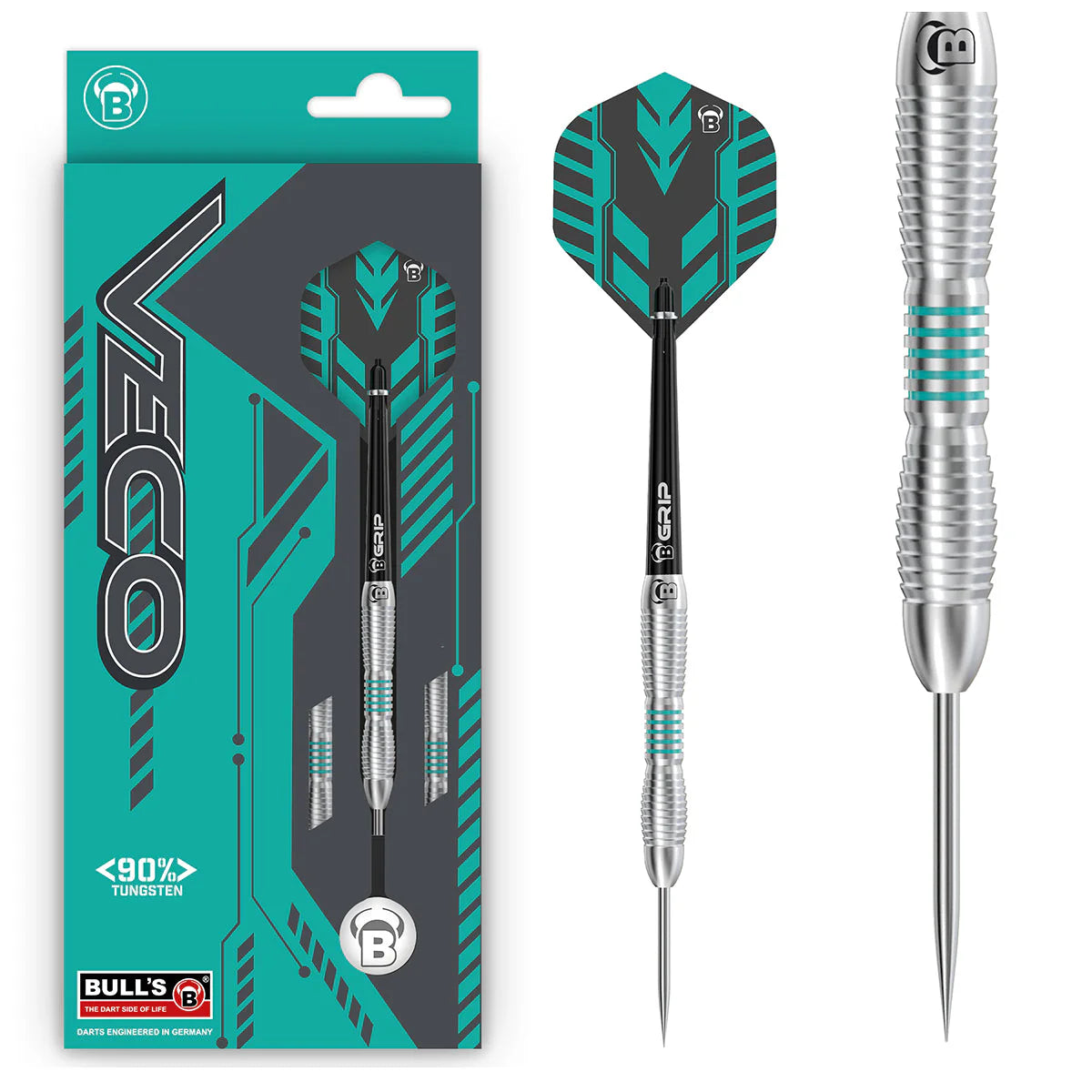 BULL'S Veco V1 90% Tungsten 23 gram Steel Tip Dart Set