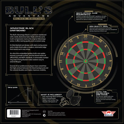 Bull's NL Advantage Black Edition Steel Tip Dartboard