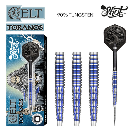 Shot Celt Toranos Steel Tip Dart Set - 90% Tungsten 24gm