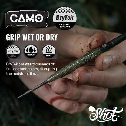 Shot Camo Longshot Turbo Point Steel Tip Dart Set-95% Tungsten Barrels - 23gm
