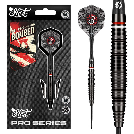 Shot Pro Series Carl Sneyd Steel Tip Dart Set-90% Tungsten Barrels-23gm