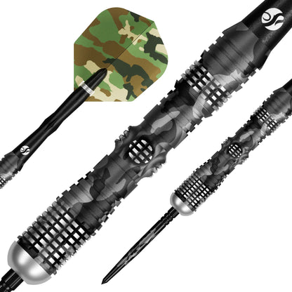 Shot Camo Longshot Turbo Point Steel Tip Dart Set-95% Tungsten Barrels - 23gm