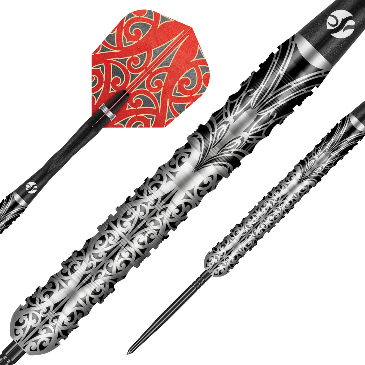 Shot Warrior Taiaha Turbo Point Steel Tip Dart Set-90% Tungsten Barrels - 24gm