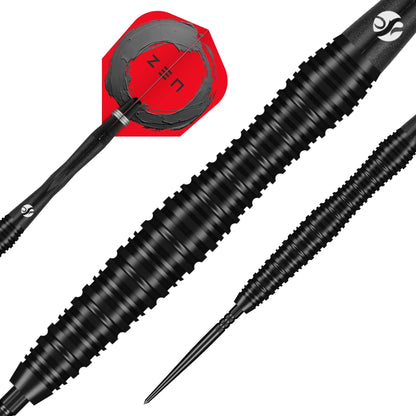 Shot Zen Scallop Turbo Point Steel Tip Dart Set-90% Tungsten Barrels-24gm