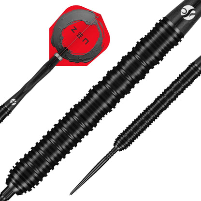 Shot Zen Straight Turbo Point Steel Tip Dart Set-90% Tungsten Barrels-23gm