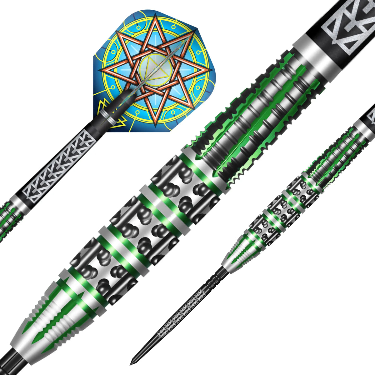 Shot Celt Druid Turbo Point Steel Tip Dart Set-90% Tungsten Barrels - 23gm