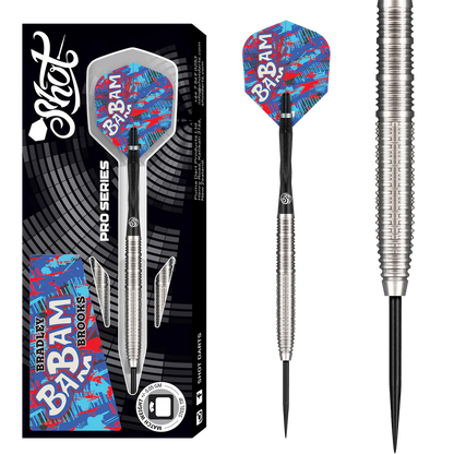 Shot Pro Series Bradley Brooks Gen 2 Steel Tip Dart Set-90% Tungsten Barrels-23gm