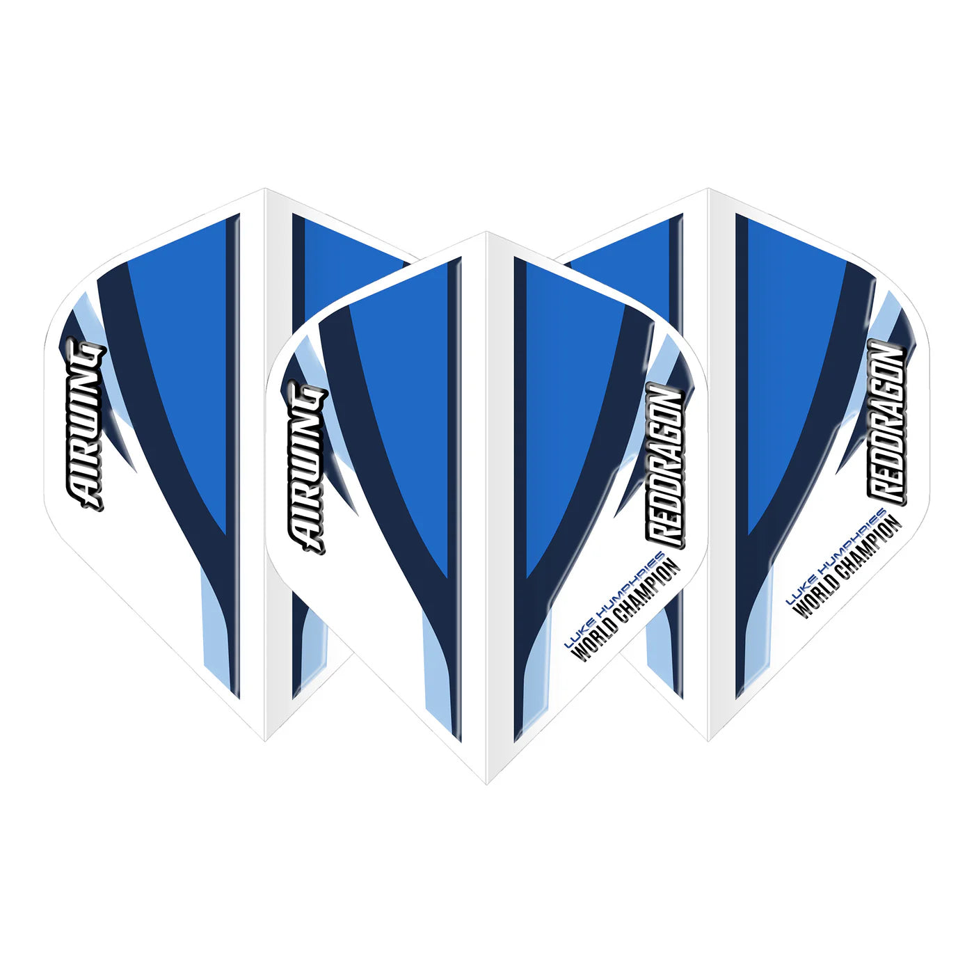 Red Dragon Airwing Molded Standard Flights - World Champion Luke Humphries - White & Blue