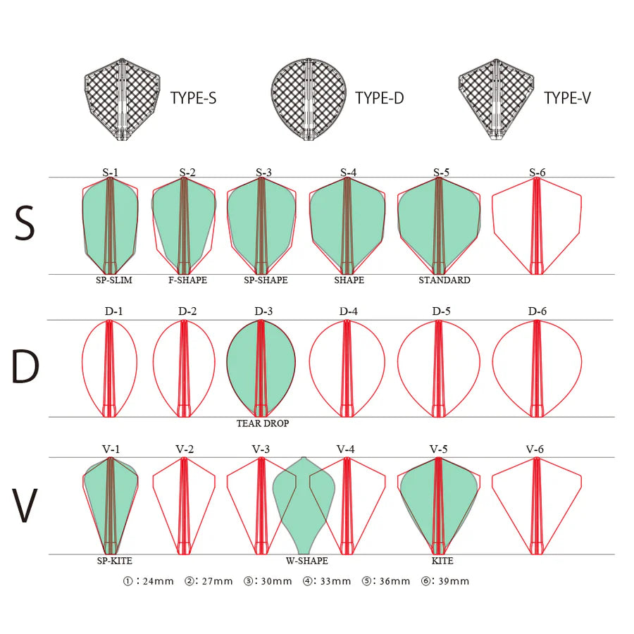 Cosmo Fit Flight Pro Dart Flights - D6 Shape Red