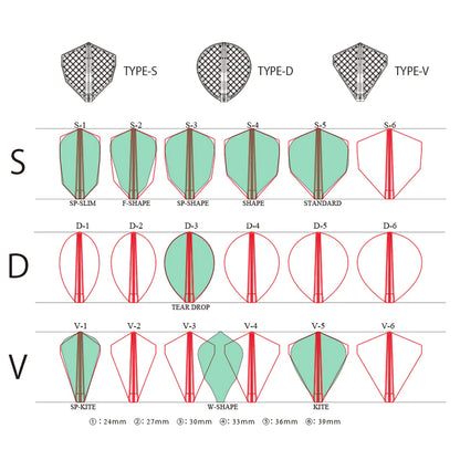 Cosmo Fit Flight Pro Dart Flights - D6 Shape Clear