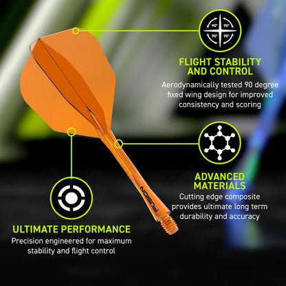 Winmau Fusion Integrated Flight & Shaft #6 Standard - Medium - Neon Orange