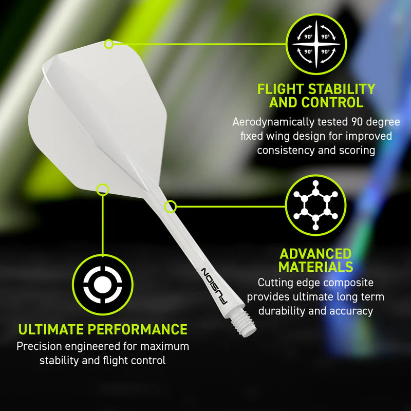 Winmau Fusion Integrated Flight & Shaft #6 Standard - Intermediate - White