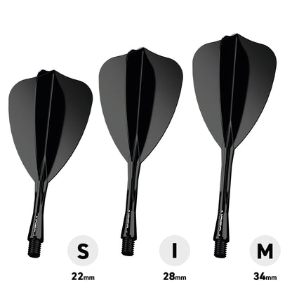 Winmau Fusion Integrated Flight & Shaft Arrow - Intermediate - Black