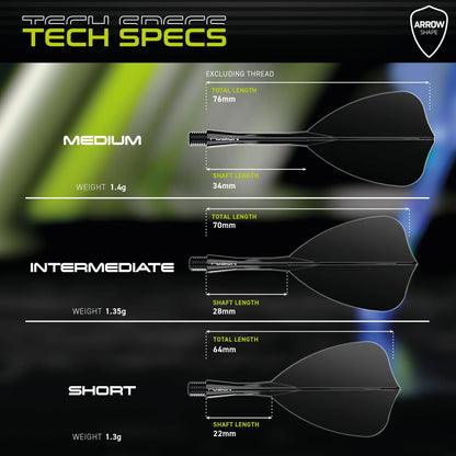 Winmau Fusion Integrated Flight & Shaft Arrow - Intermediate - Black