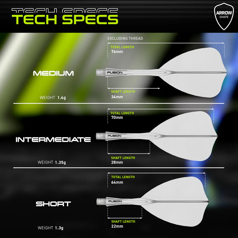 Winmau Fusion Integrated Flight & Shaft Arrow - Medium - Clear