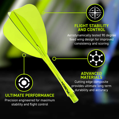 Winmau Fusion Integrated Flight & Shaft Arrow - Intermediate - Transparent Yellow