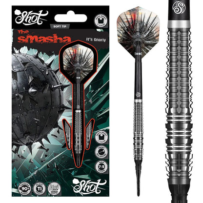 Shot Gnarly Smasha Soft Tip Dart Set-90% Tungsten-20gm