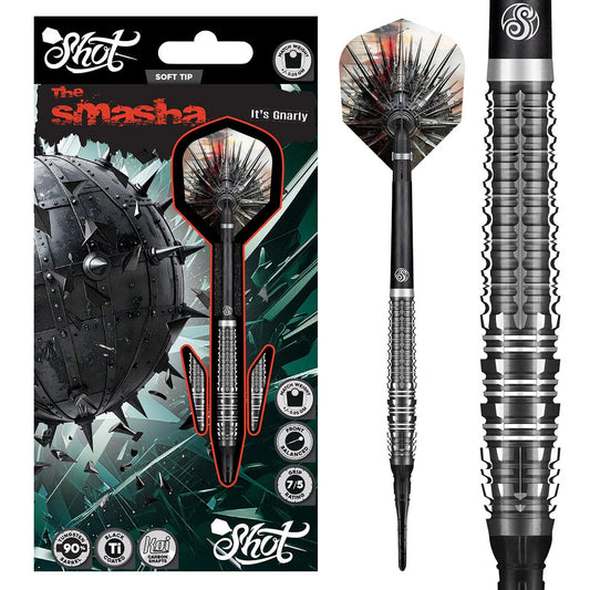 Shot Gnarly Smasha Soft Tip Dart Set-90% Tungsten-20gm