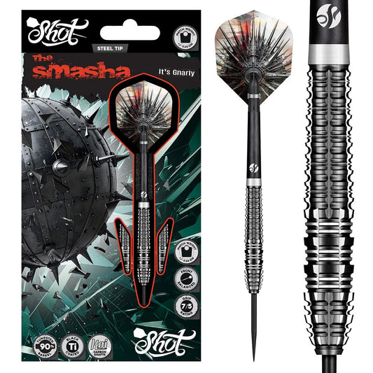 Shot Gnarly Smasha Steel Tip Dart Set-90% Tungsten Barrels-25gm