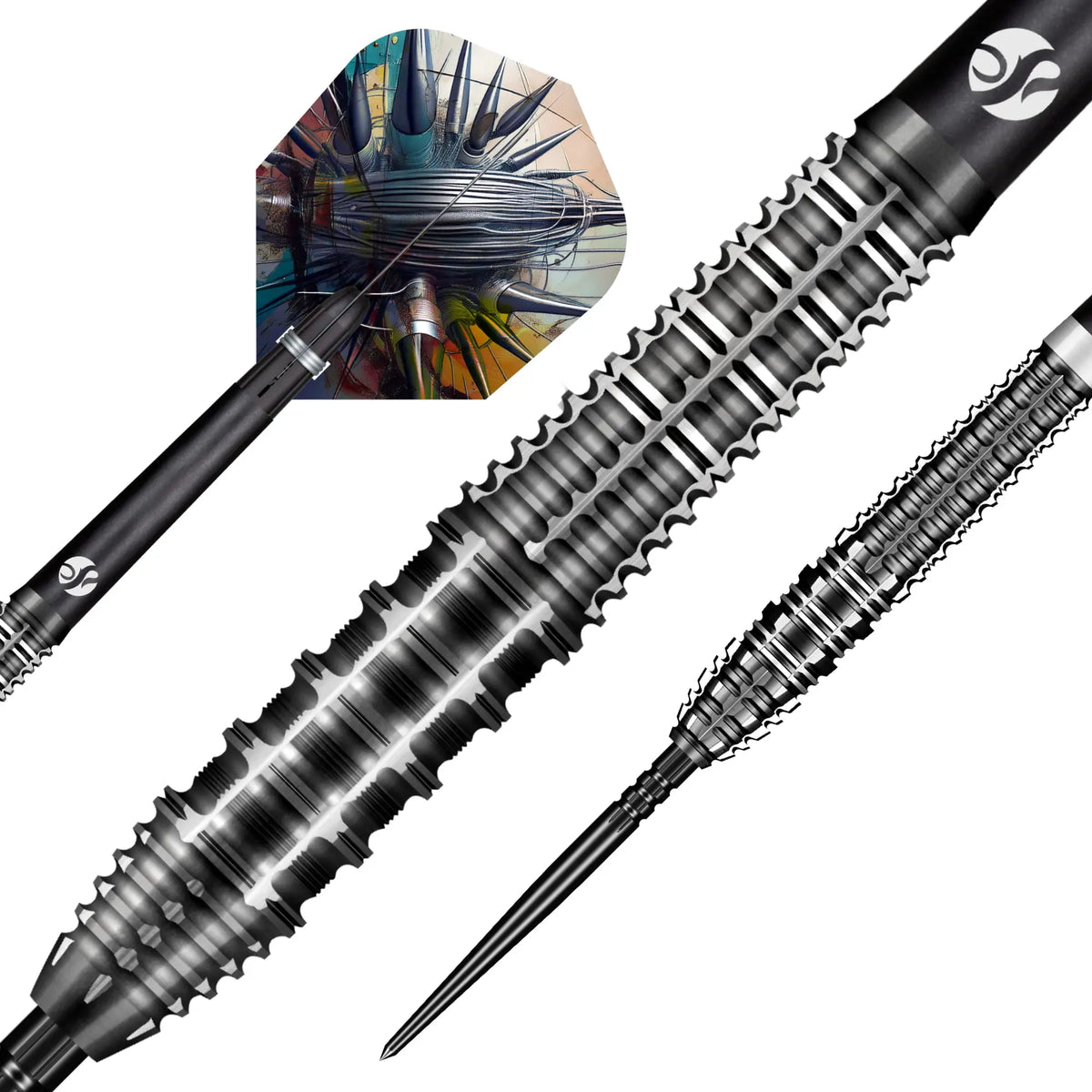Shot Gnarly Rippah Turbo Point Steel Tip Dart Set-90% Tungsten Barrels-24gm