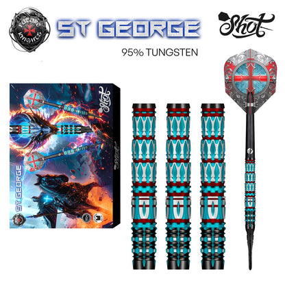 Shot Future Knights St George Soft Tip Dart Set-95% Tungsten-20gm