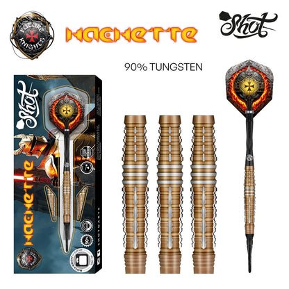 Shot Future Knights Hachette Soft Tip Dart Set-90% Tungsten-22gm