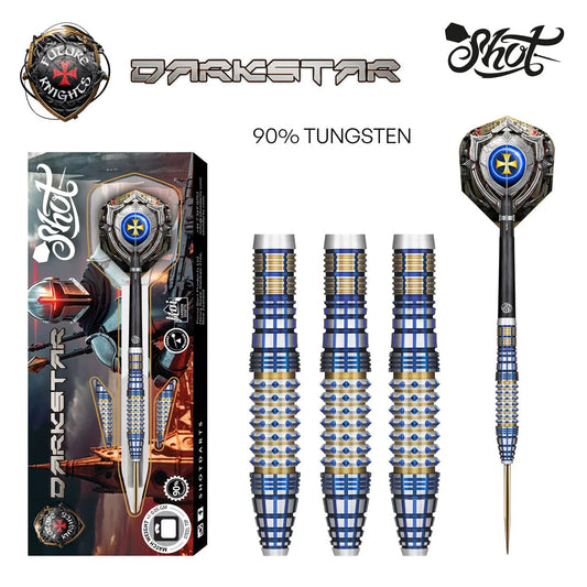 Shot Future Knights Darkstar Steel Tip Dart Set-90% Tungsten Barrels-25gm