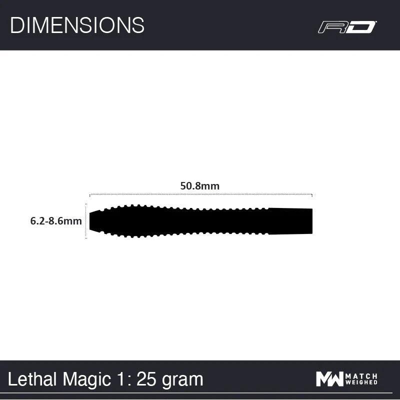 Red Dragon Lethal Magic 1 Steel Tip 25 gram 85% Tungsten