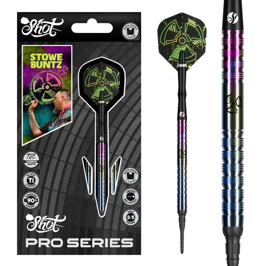 Shot Pro Series Stowe Buntz 3.0 Soft Tip Dart Set-90% Tungsten-21gm