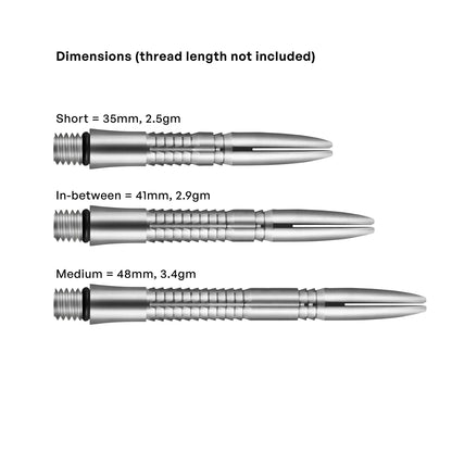 Shot Mako Titanium Dart Shafts - Inbetween