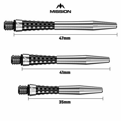 Mission Atom13 Aluminum Shafts - Natural Metal Stems  - Black - Medium