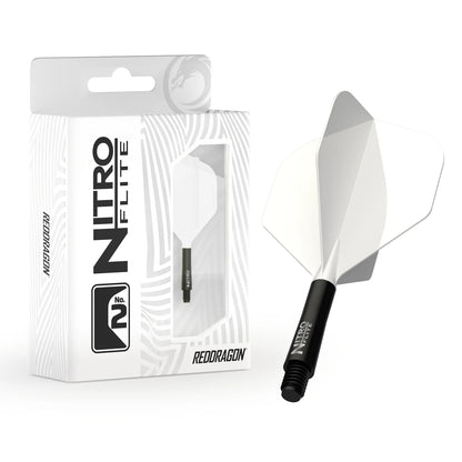 Red Dragon Nitro Flite Integrated Flight and Shaft System - No2 Intermediate White & Black