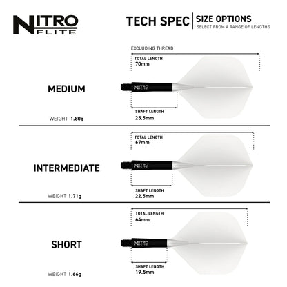 Red Dragon Nitro Flite Integrated Flight and Shaft System - No2 Intermediate White & Black