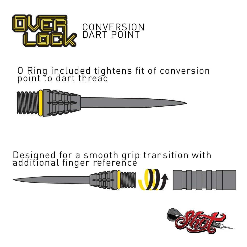 Shot Darts Overlock Conversion Point-Gold Titanium Coated