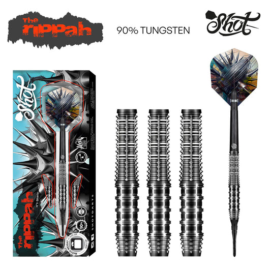 Shot Gnarly Rippah Soft Tip Dart Set-90% Tungsten-20gm