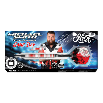 Shot Michael Smith Game Day Steel Tip Dart Set-90% Tungsten Barrels-23gm