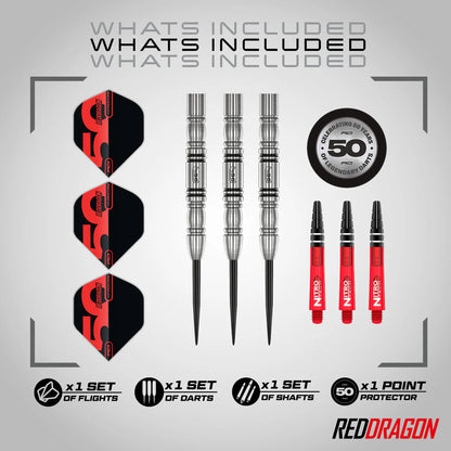 Red Dragon 50 Year Penetrator 4 Steel Tip Darts 23 gram 95% Tungsten